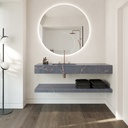 Reflection Silestone Single Wall-Hung Washbasin Parisien Bleu Front View