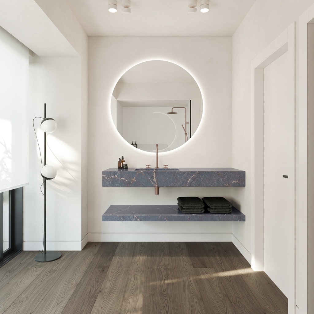 Reflection Silestone Single Wall-Hung Washbasin Parisien Bleu Overview