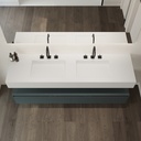 Armony Silestone Double Wall-Hung Washbasin Iconic White Top View