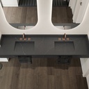 Armony Silestone Double Wall-Hung Washbasin Charcoal Soapstone Top View