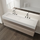 Reflection Silestone Double Wall-Hung Washbasin Iconic White Side View