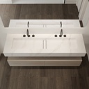 Reflection Silestone Double Wall-Hung Washbasin Et Calacatta Gold Top View
