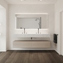 Reflection Silestone Double Wall-Hung Washbasin Et Calacatta Gold Front View
