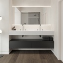 Silence Silestone Double Wall-Hung Washbasin Iconic White Front View