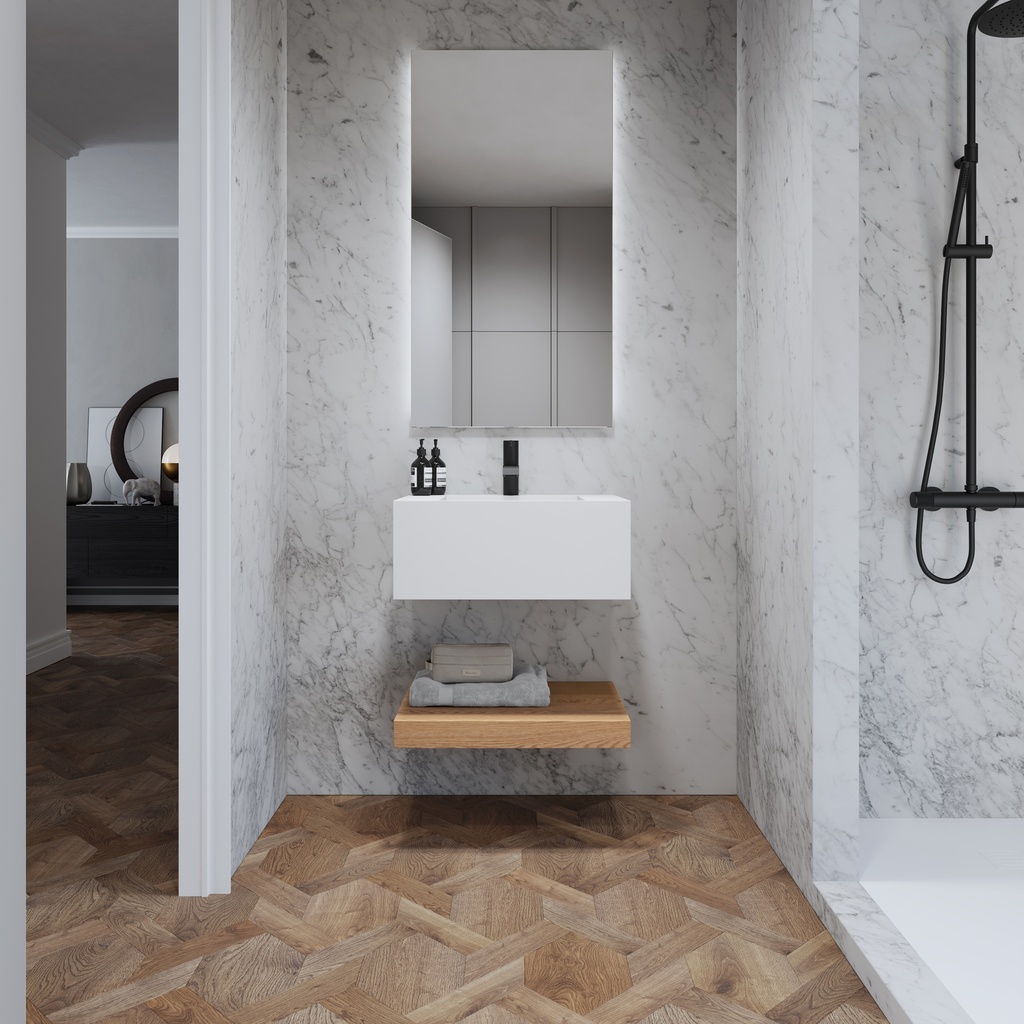 Hemera Wood Floating Bathroom Shelf | Mini Size Pure Overview