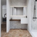 Hemera Wood Floating Bathroom Shelf | Mini Size Dark Overview
