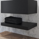 Hemera Corian® Floating Bathroom Shelf Deep Black Quartz Side