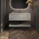 Hemera Corian® Floating Bathroom Shelf Ash Aggregate Front