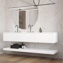 Hemera Corian® Floating Bathroom Shelf Glacier White Side