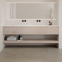 Hemera Wood Floating Bathroom Shelf | Luxe Size Light Front