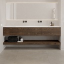 Hemera Wood Floating Bathroom Shelf | Luxe Size Dark Front