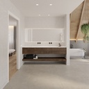 Hemera Wood Floating Bathroom Shelf | Luxe Size Dark Overview