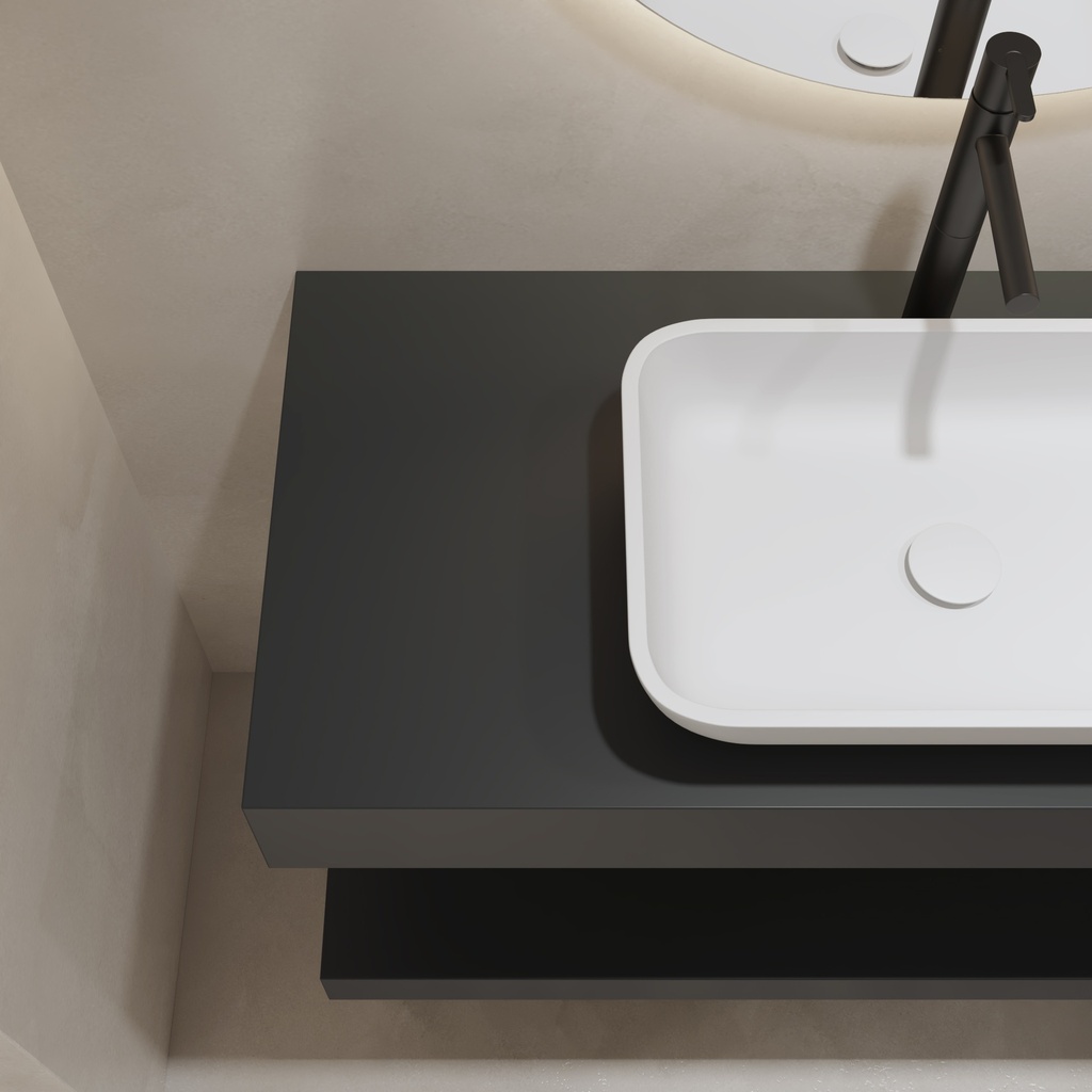 Hemera Classic Floating Bathroom Shelf | Luxe Size RAL 7016 Detail