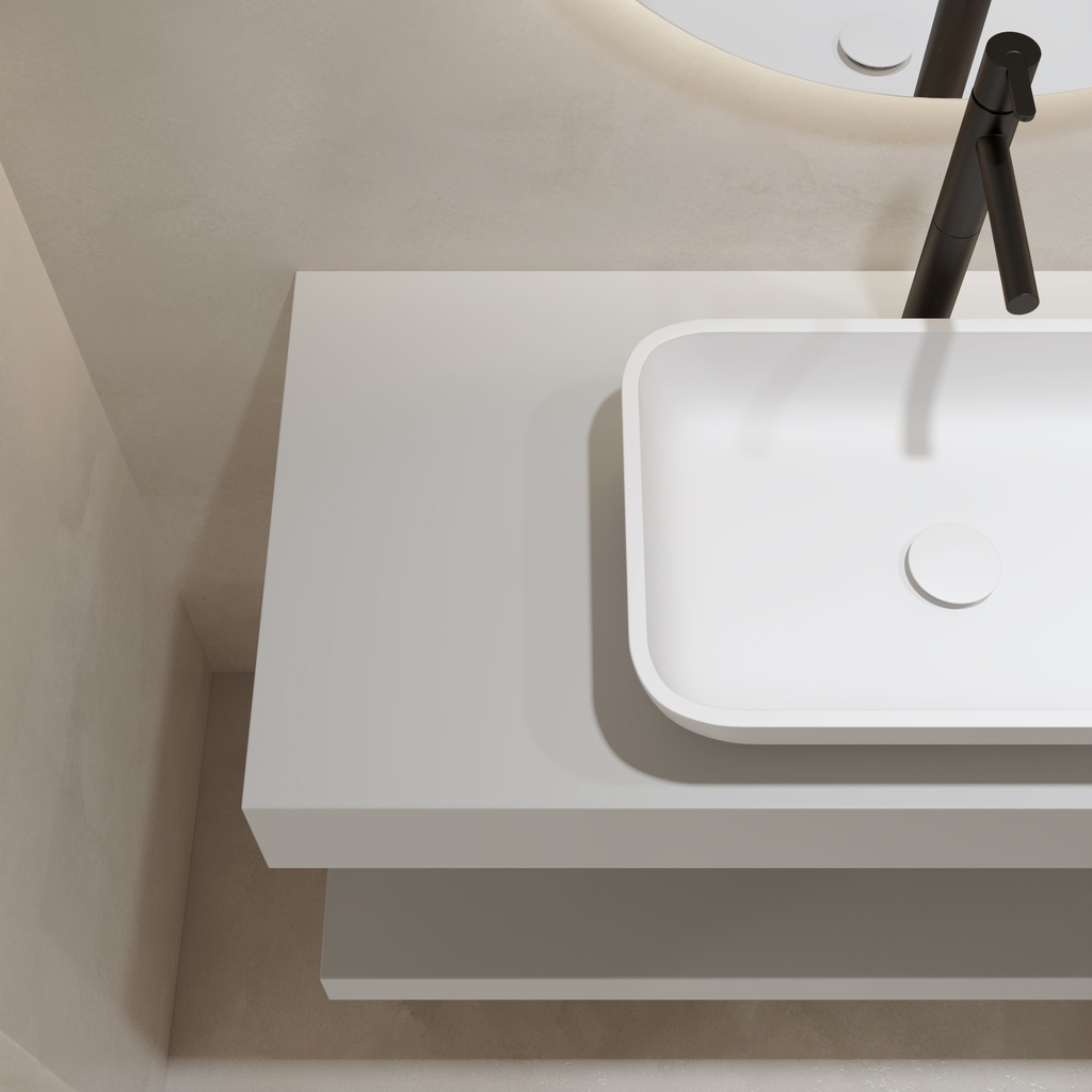 Hemera Classic Floating Bathroom Shelf | Luxe Size RAL 7035 Detail