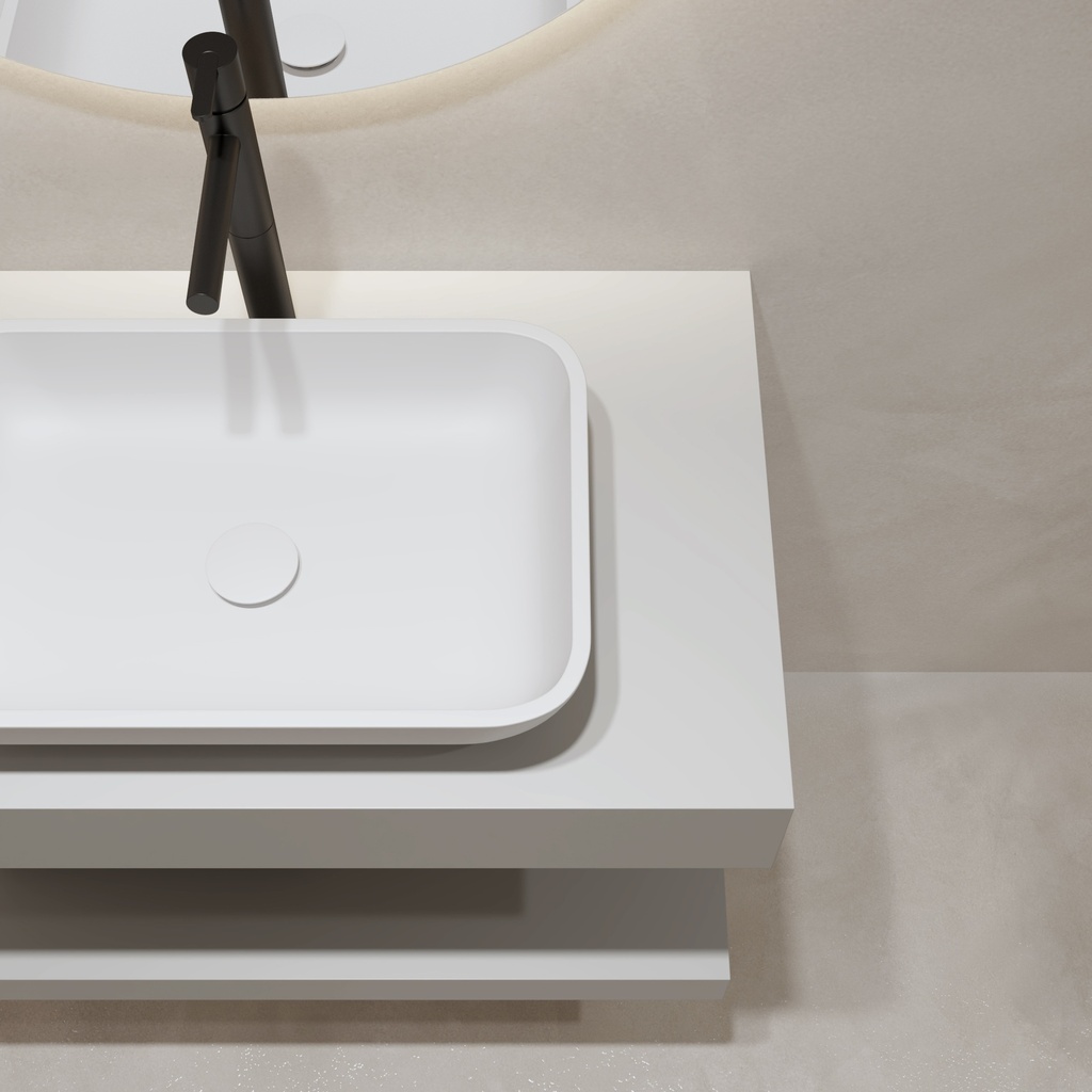 Hemera Classic Floating Bathroom  Shelf | Mini Size RAL 7035 Detail