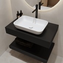 Hemera Classic Floating Bathroom  Shelf | Mini Size RAL 9005 Side