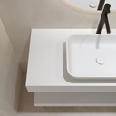 Hemera Corian® Floating Bathroom Shelf Glacier White Detail