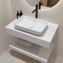 Hemera Corian® Floating Bathroom Shelf Glacier White Detail