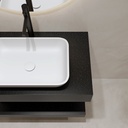 Hemera Corian® Floating Bathroom Shelf Deep Black Quartz Detail