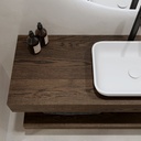 Hemera Wood Floating Bathroom Shelf Dark Detail