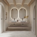 Hemera Wood Floating Bathroom Shelf | Luxe Size Light Overview