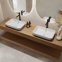 Hemera Wood Floating Bathroom Shelf | Luxe Size Pure Side