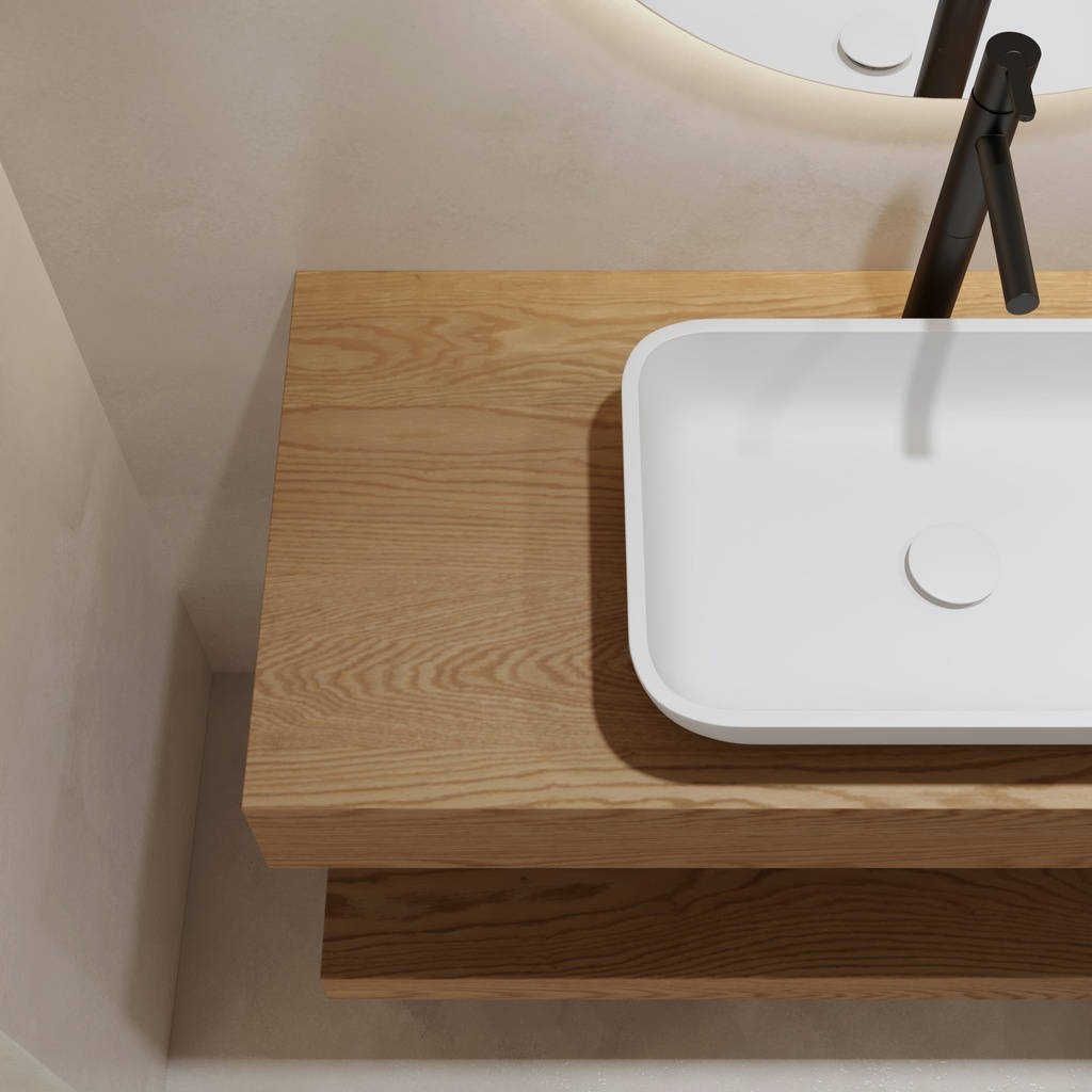 Hemera Wood Floating Bathroom Shelf | Luxe Size Pure Detail