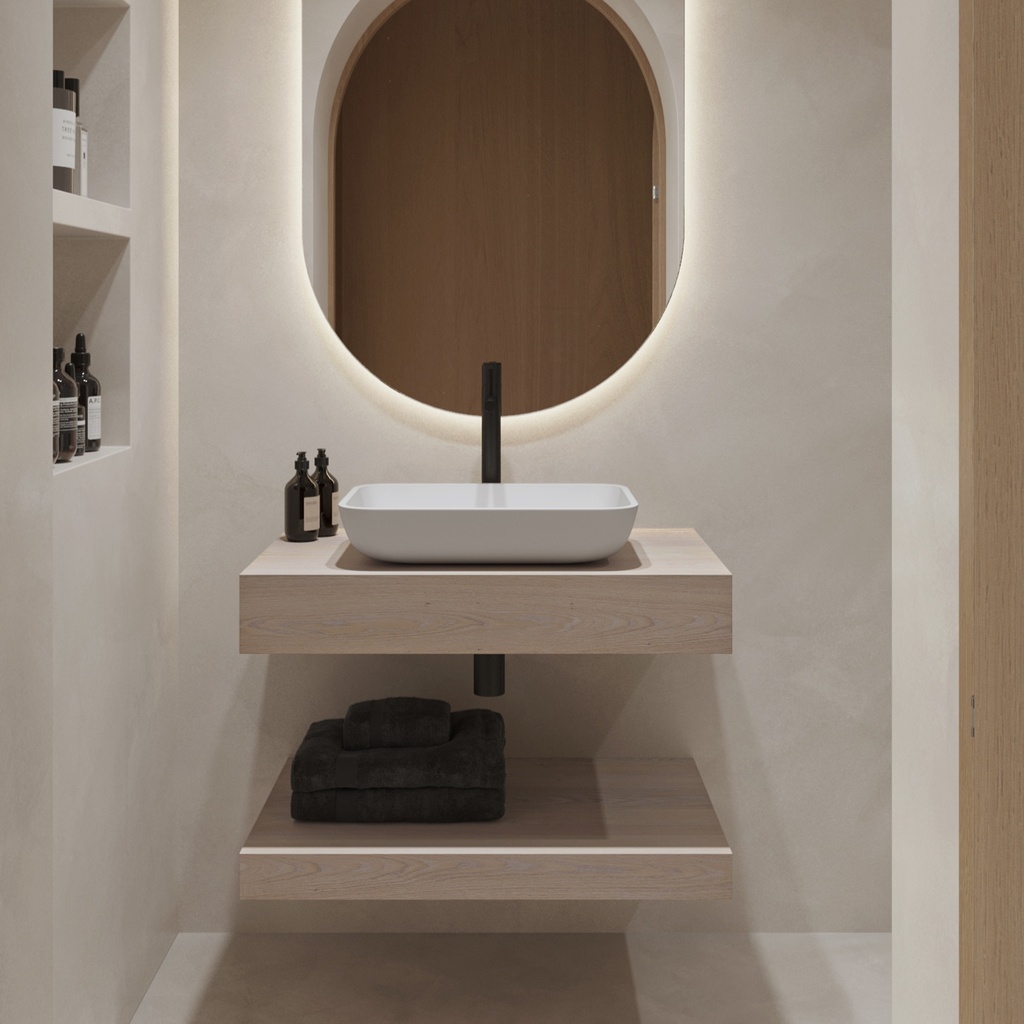 Hemera Wood Floating Bathroom Shelf | Mini Size Light Front