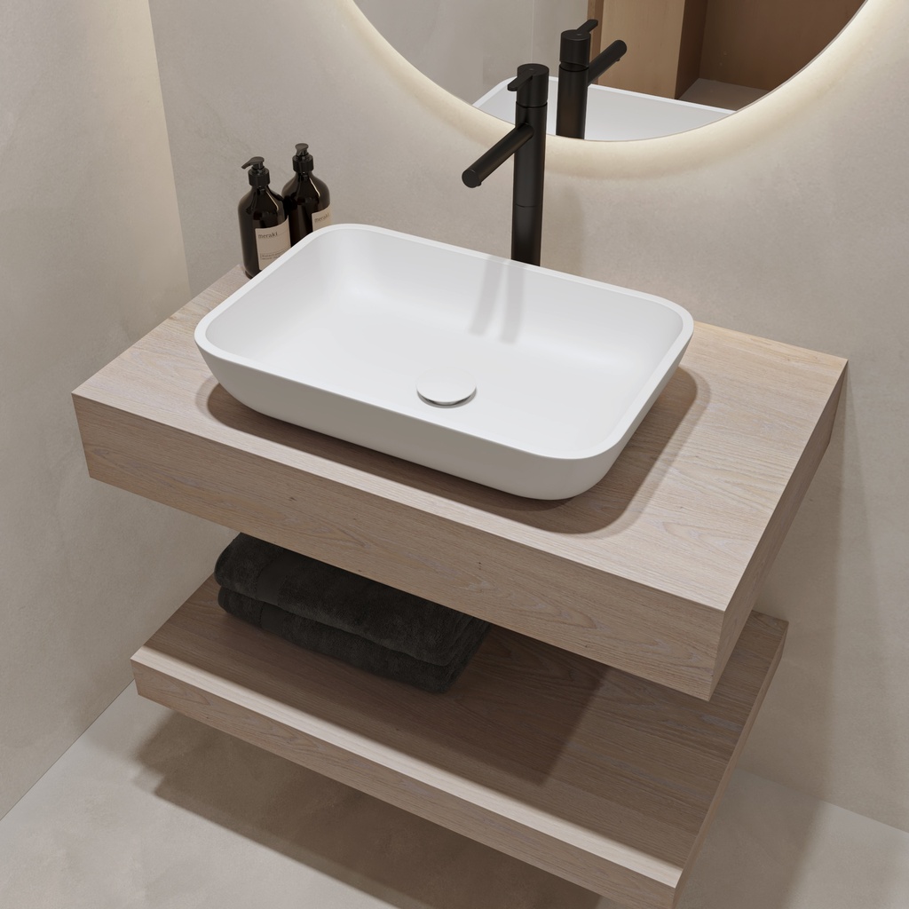 Hemera Wood Floating Bathroom Shelf | Mini Size Light Side