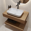 Hemera Wood Floating Bathroom Shelf | Mini Size Pure Side