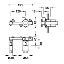 Wall-mounted Single Lever Washbasin Tap 23cm - 26230022 / 20830002 Tres cartridge td