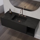 Andromeda Marble Single Vanity Top Marquina Marble Side View
