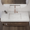 Gliese Slim Marble Single Wall-Hung Washbasin Carrara Marble Top View