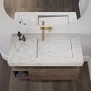 Perseus Slim Marble Single Wall-Hung Washbasin Carrara Marble Top View
