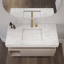 Sagitta Slim Marble Single Wall-Hung Washbasin Carrara Marble Top View