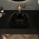 Rigel Deep Corian Single Wall-Hung Washbasin Deep Nocturne Top View
