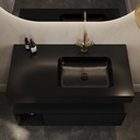Orion Slim Corian Single Wall-Hung Washbasin Deep Nocturne Top View