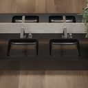 Orion Deep Corian Double Wall-Hung Washbasin Deep Nocturne Top View