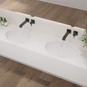 Relax Deep Corian Double Wall-Hung Washbasin Glacier White Side View