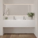 Orion Deep Corian Double Wall-Hung Washbasin Glacier White Front View
