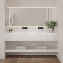 Rigel Deep Corian Double Wall-Hung Washbasin Glacier White Front View