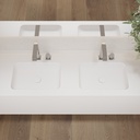 Orion Deep Corian Double Wall-Hung Washbasin Glacier White Top View