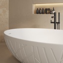 Bamboo Freestanding Bathtub White 170 Top