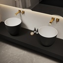 Alyssum Countertop Washbasin Black White 38  Side