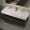 Consolea Wall hung Double Washbasin White 150  Side
