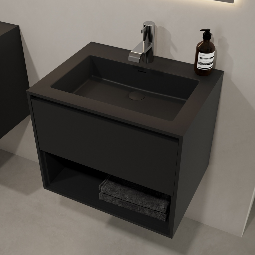 June Wall hung Washbasin Black 60 with Side