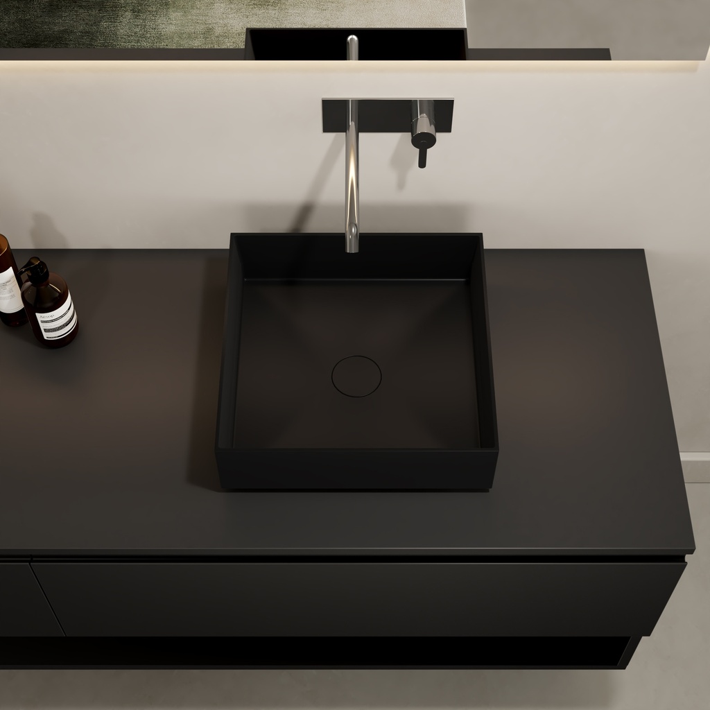Zinnia Countertop Washbasin Black 38  Top