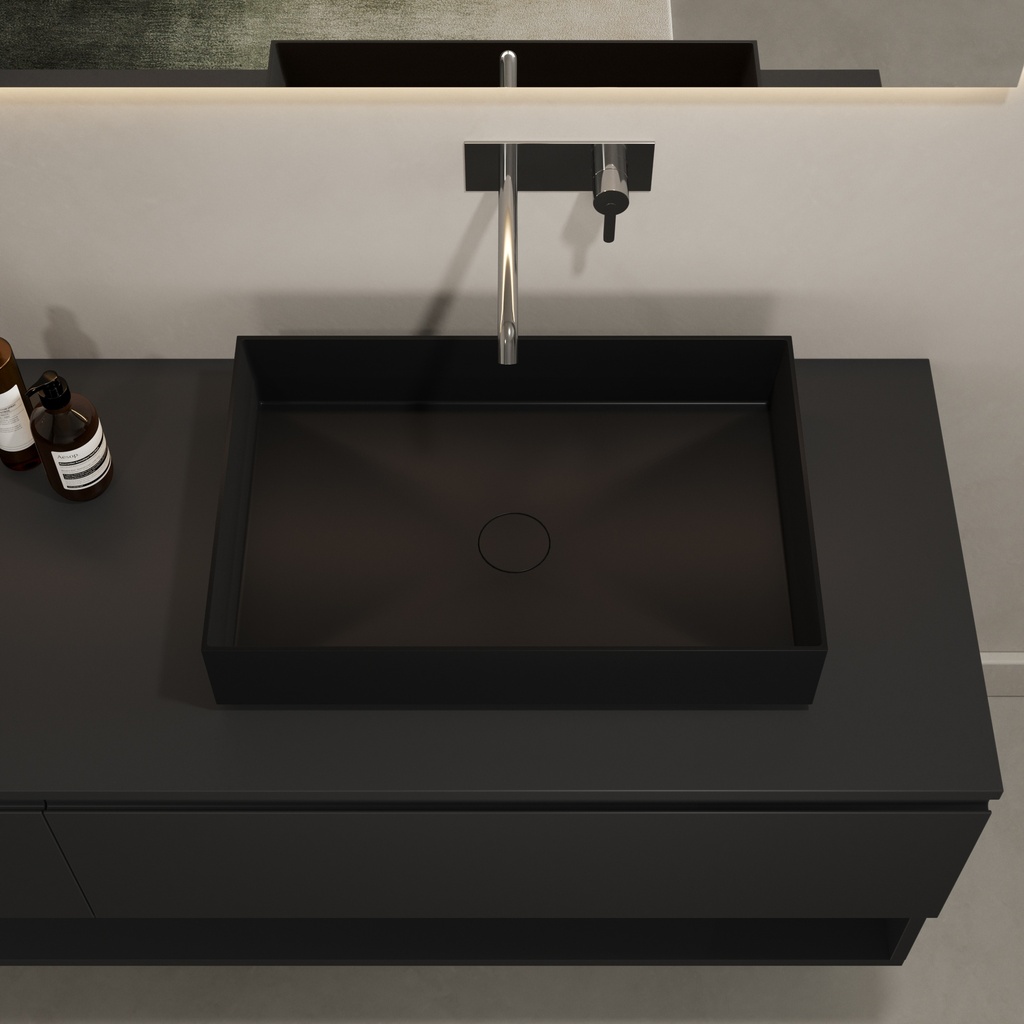 Zinnia Countertop Washbasin Black 58  Top