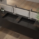 Cassiopeia Deep Corian Double Wall-Hung Washbasin Deep Nocturne Side View