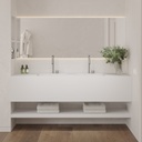 Cassiopeia Deep Corian Double Wall-Hung Washbasin Glacier White Front View